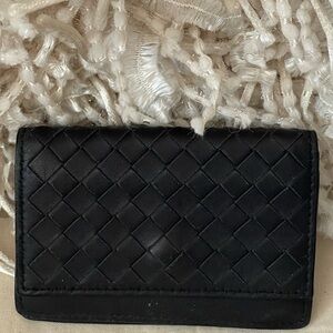 BOTTEGA VENETA Intrecciato Weave Leather Wallet/Card Case✨Black🎬💯 Authentic
